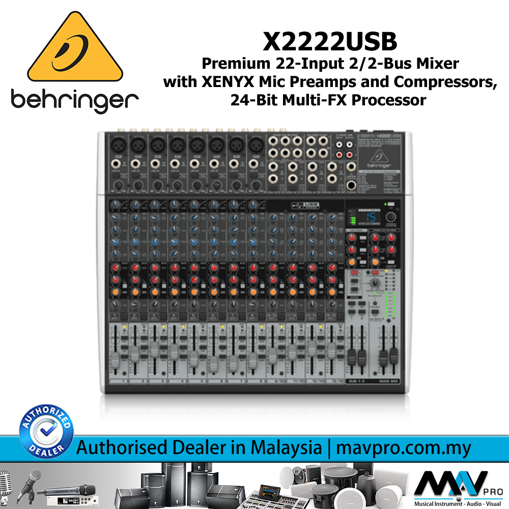 Behringer X2222USB Premium 22Input 2/2Bus Mixer with XENYX Mic